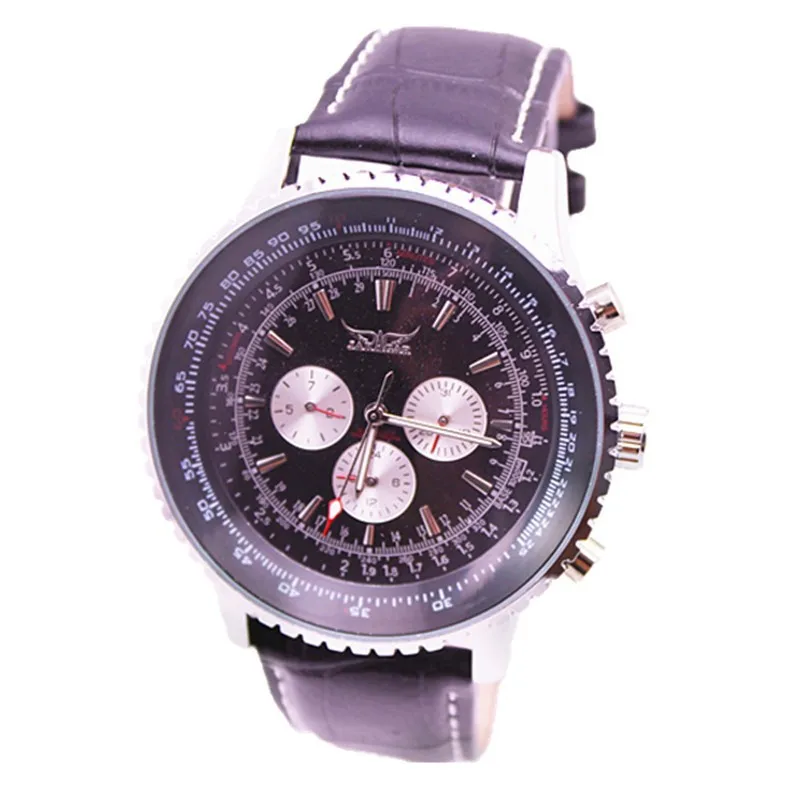 Jaragar Brand Original Luxury Watch Men Business Genuine Leather Week Month Mechanical Clock Automatic Men Wrist Watch