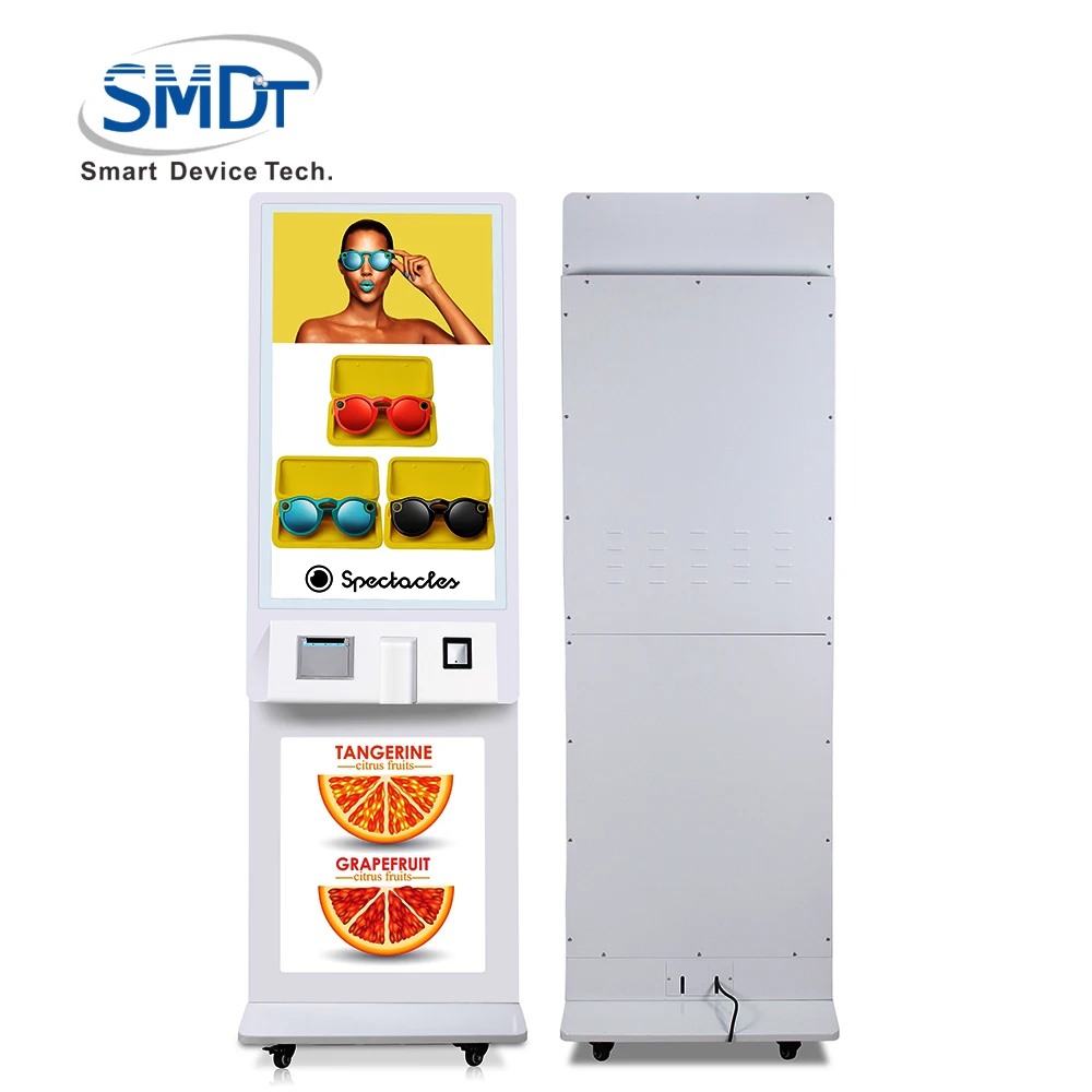
SMDT 15.6 inch self service payment kiosk with coin cash acceptor for restaurant 
