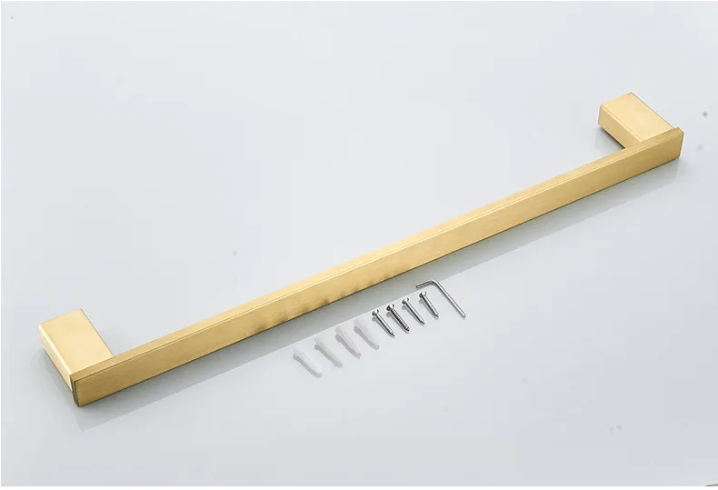 Stainless Steel Towel Holder Modern Bathroom Accessories Rack Wall Mounted Brushed Gold Towel Bar