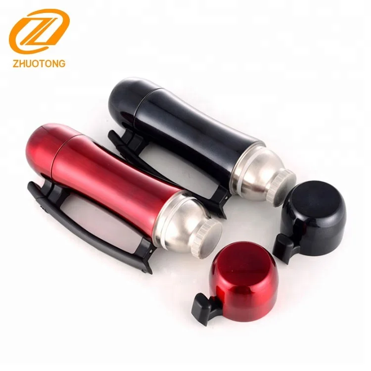 350ml/500ml 18/8 stainless steel bullet vacuum flask for car with 2 cups & handle