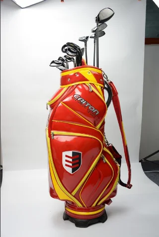 New Arrival Pu Leather Adult Mens Women Golf Bag Custom Embroidery Logo Golf Club Bag Golf Stand Bag
