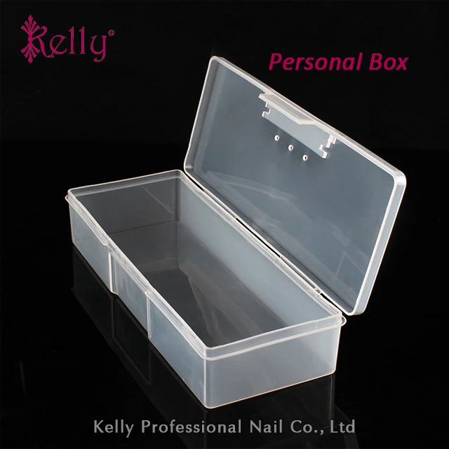 
Clear Pink Plastic Empty Nail Container Storage Box Personal Box For Manicure Tools 