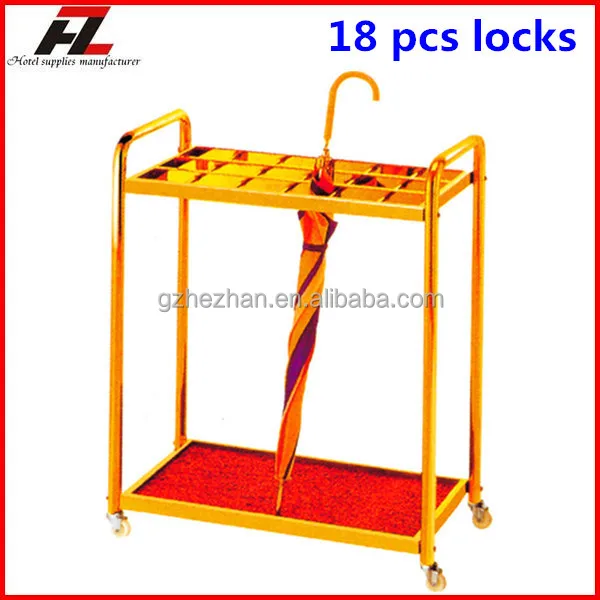 
Shopping mall gold stainless steel umbrella holder with carpet / High quality umbrella holder manufacturer 