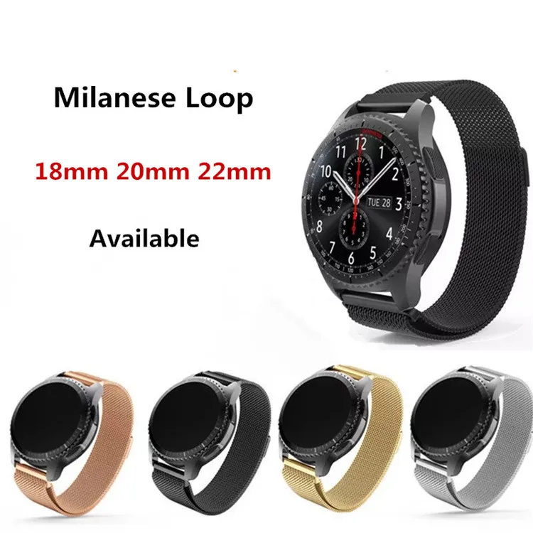 Ремешок для часов из нержавеющей стали, быстросъемный Браслет «Миланская петля» для смарт-часов Amazifit Huawei Xiaomi, 22 мм 20 мм