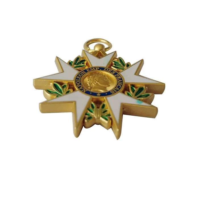  Жесткая эмалированная брошь Военная эмблема позолоченная металлическая