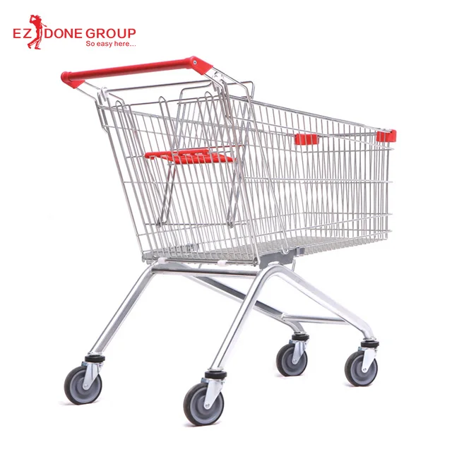
Foldable electric promotional 125L shopping supermarket basket trolley carts 