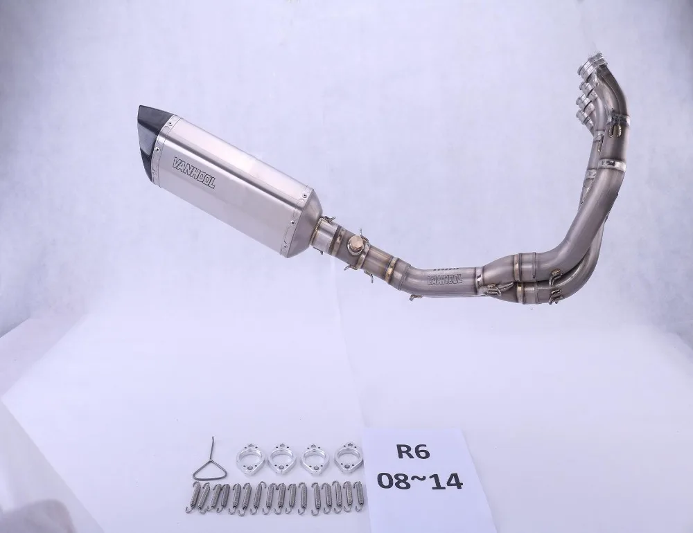 Full titanium carbon fibre exhaust muffler pipe system for YZF R6