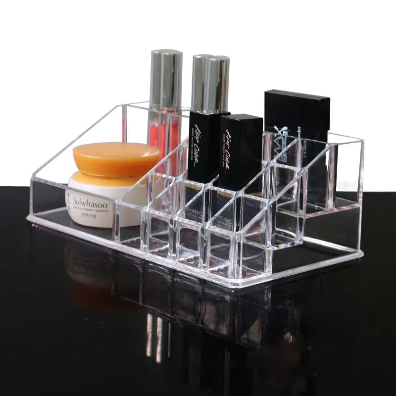 Crystal Acrylic Cosmetic Organizer Clear Makeup Jewelry Cosmetic Storage Display Box Acrylic Case Stand Rack Holder Organizer