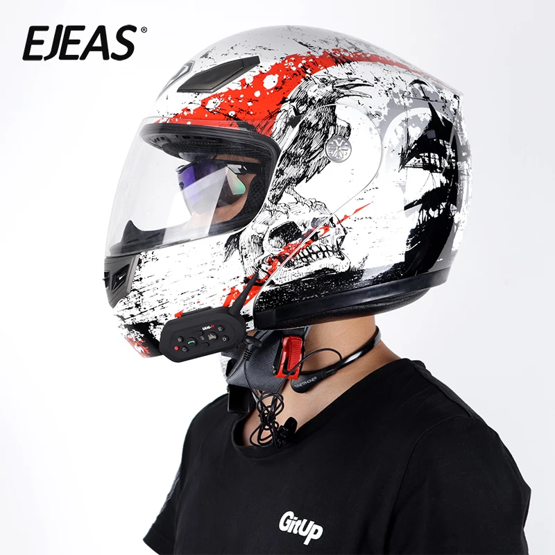 Best selling 6 riders E6 bt interphone motorcycle helmet intercom connections intercoms