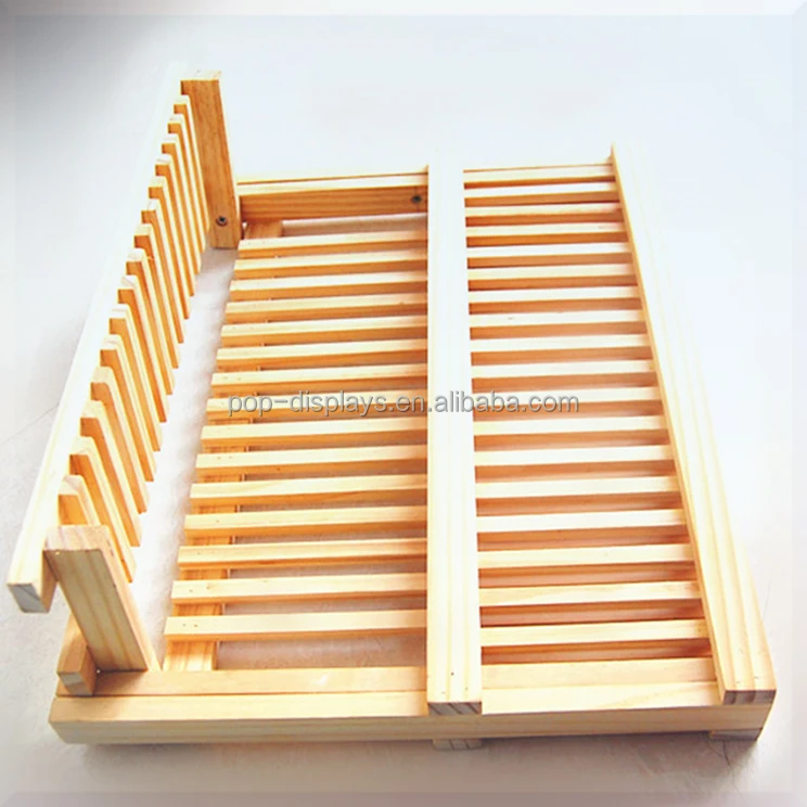 
JH-DISPLAY designed kitchen helper of pine wood dishes/saucers display rack 