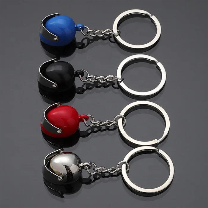 Customized cheap pure blank metal 3D helmet keychains with company logo