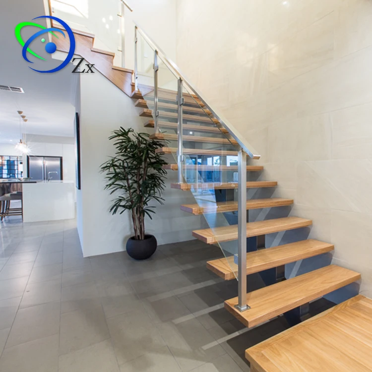 
Easy Installation Home Design Straight Staircase Stainless Steel Curved Metal Entrance Double Plates Stair 