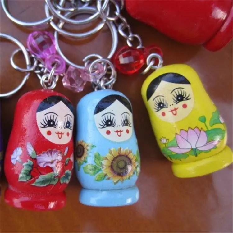 Cute Wooden Russian Doll Key chain