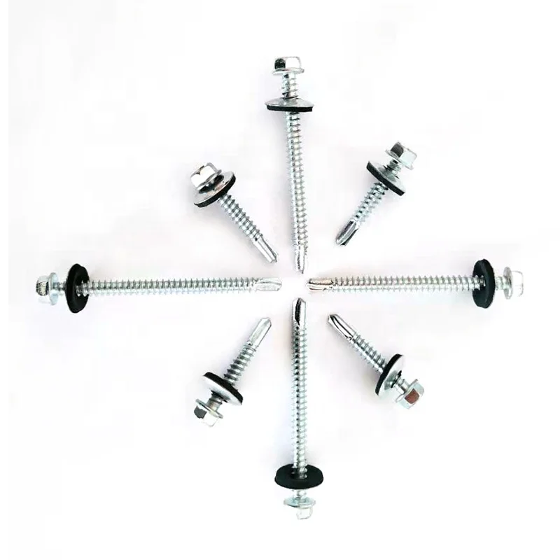 Quality red green brown color head self drilling screw Hex Head Self Drilling Tek Screw for Encaustic tile