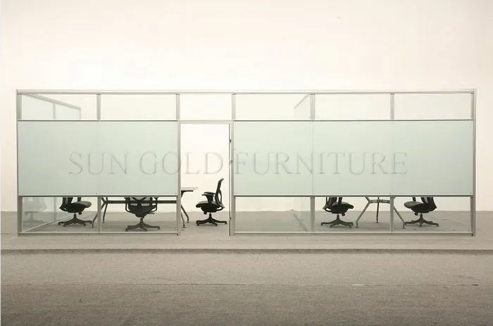 High quality hot sale modern office partition high quality commercial computer furniture clear glass wall cubicle partition