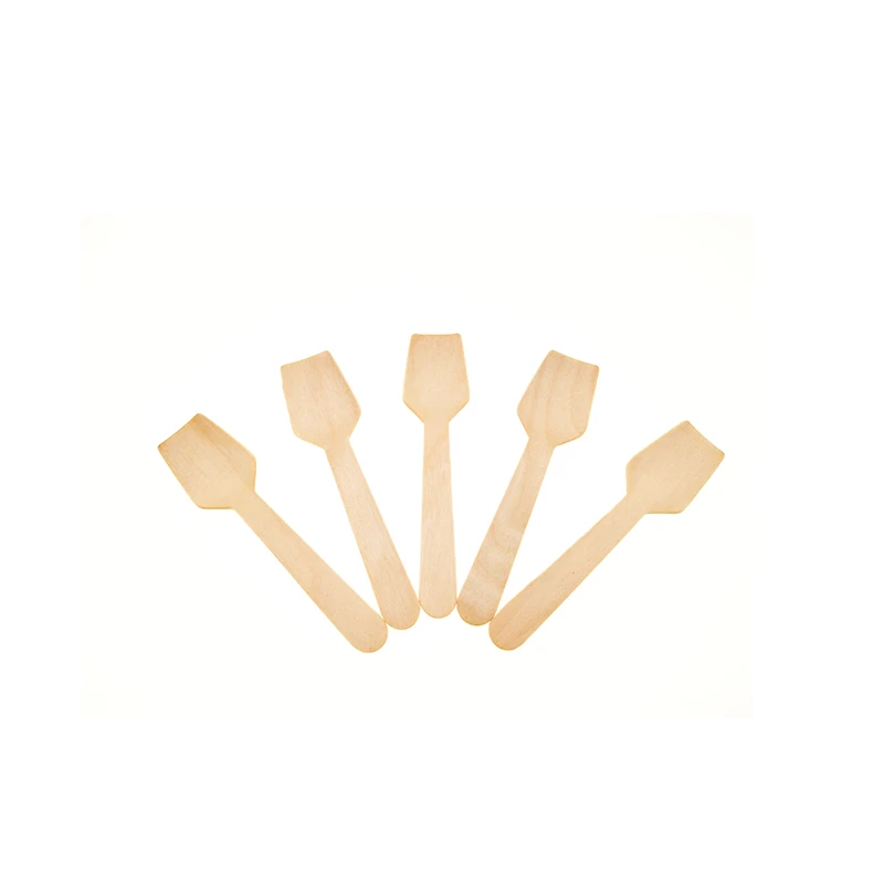 Compostable Wood Ice Cream Tasting Mini Wooden Spoon