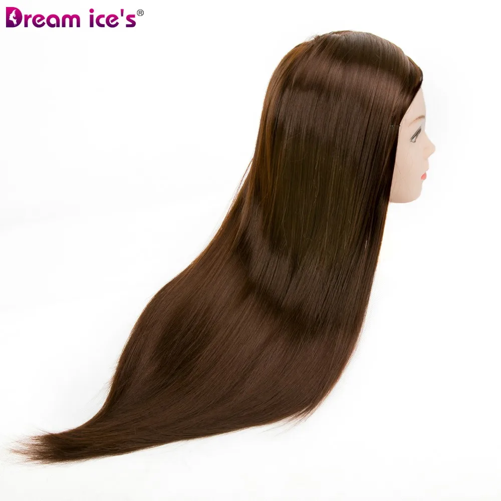 cheap price 50cm 220g brown color synthetic hair training head