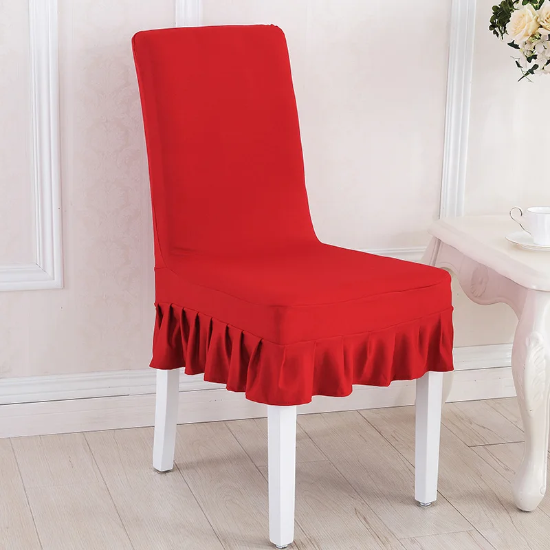 Кофейный полу обернутый спандекс полностью Эластичный чехол на стул с юбкой