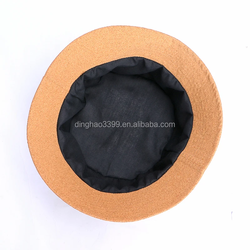 Korea fashion waterproof cork bucket hats for gifts; Dongguan wholesale adjustable size recyclable soft cork paper bucket hats
