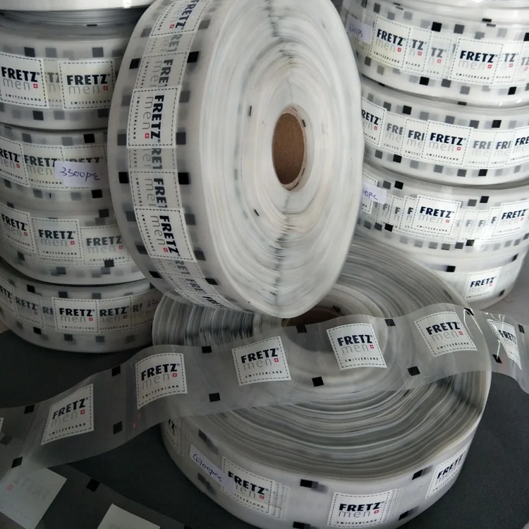 
 2021 popular Dongguan Factory Manufacture Roll  Heat Transfer  Clothing Label  Custom Roll heat transfer labels for clothing  