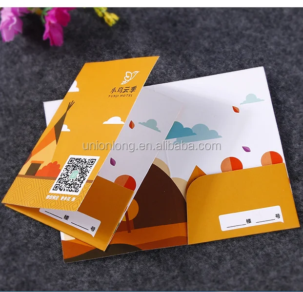 custom logo Printed hotel key card holder mini paper envelope