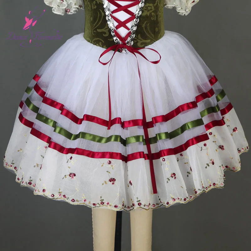 Puff sleeve ballet dance tutu dress for girls and adult performance ballerina costume leotard dresses 18007-2