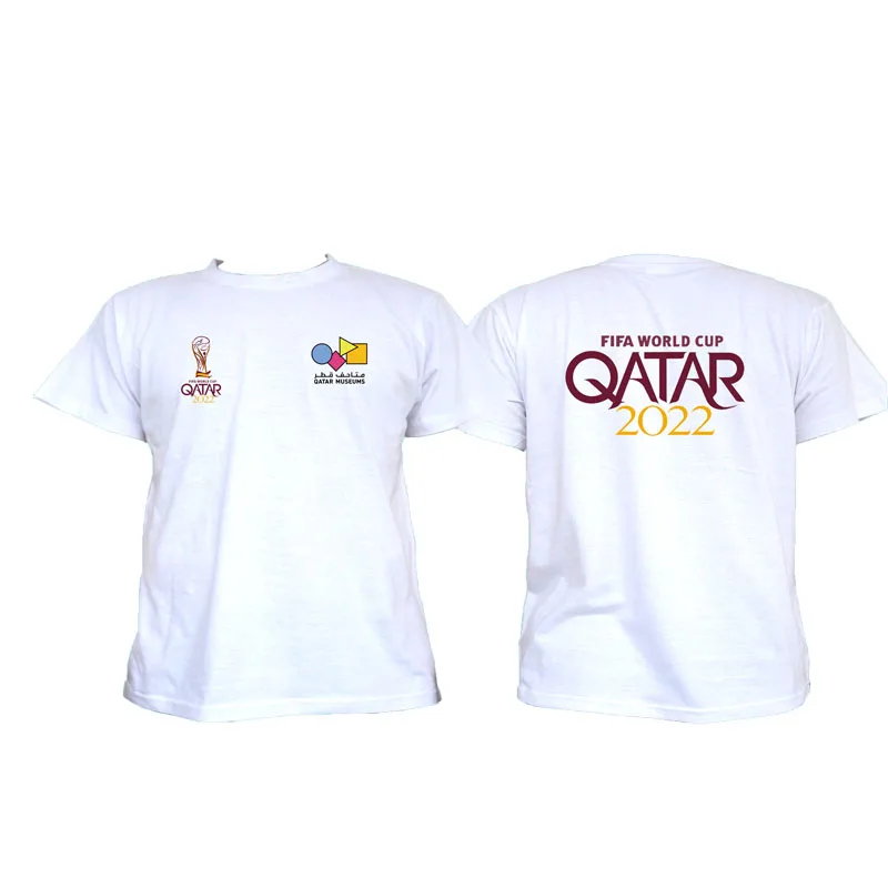 2022 World  cap  t shirt  with  printing logo  color  cotton  round neck  t shirt   made in China