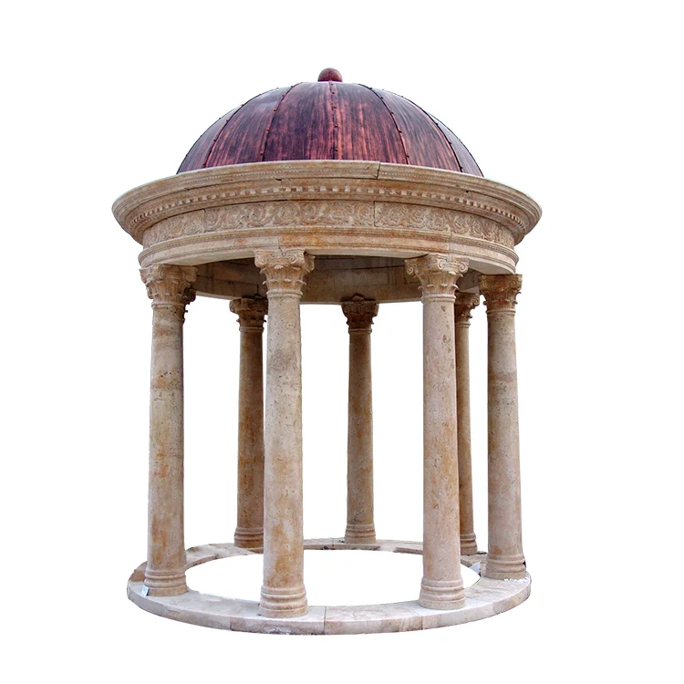 Античный разноцветный мраморный столбик, купол для крыши, сада