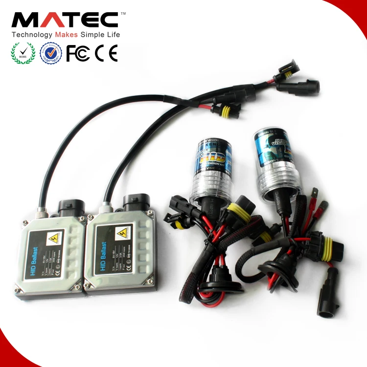 Guangzhou car part factory price 35/55W 6000k HID headlight xenon conversion kit H1 H7 H11 H13 880 HB3 HB4 75 watt hid xenon kit