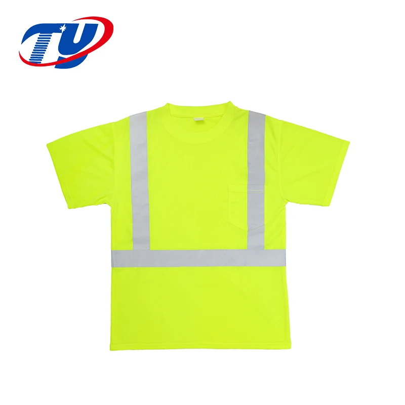 Fashion High Visible Reflective Safety Yellow T-Shirt