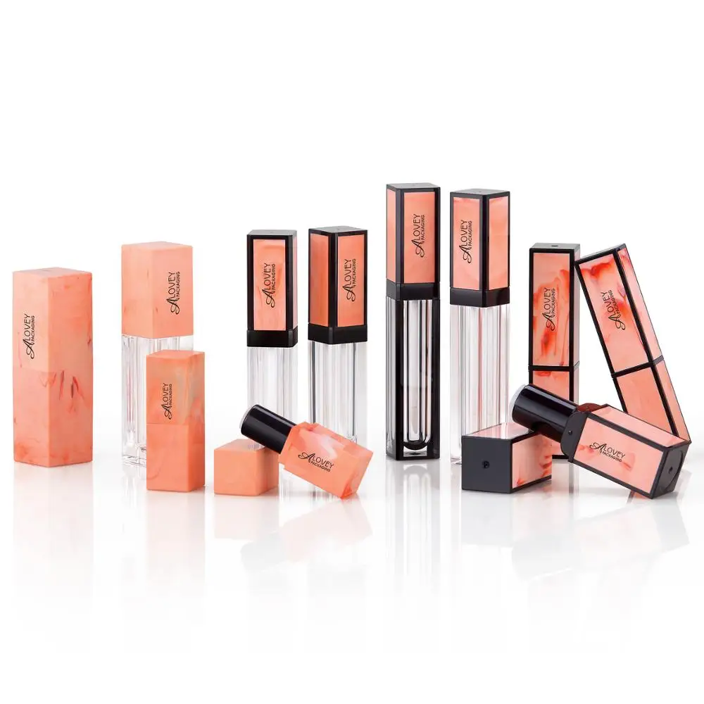 Free sample New Arrival Marbling Marble cosmetics packaging set lipstick tube