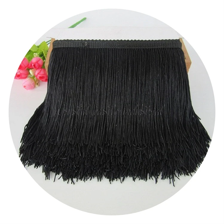 Softer 15cm 25cm width Polyester Lace Tassel Fringe Trim Ribbon Sew Latin Dress DIY Accessories Fringe Tassel