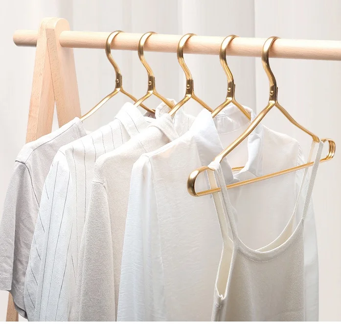 Роскошная алюминиевая Золотая вешалка для платьев