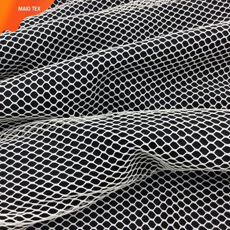 
warp knitting textile 100%polyester silk soft net hex mesh fabric for fishing net 