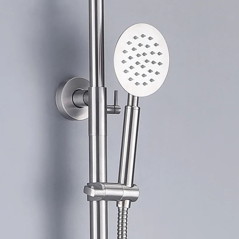 Wall Mounted Rain Shower and Massage Jet Head Hardware Sets in Bathroom Contemporary Stainless Steel Metered Faucets ODM & OEM