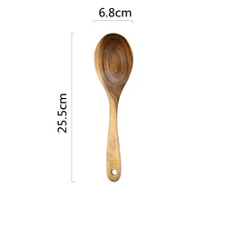 Creative  Natural Acacia Wood Handmade Salad  Serving Set Stirring Fork  Spoon