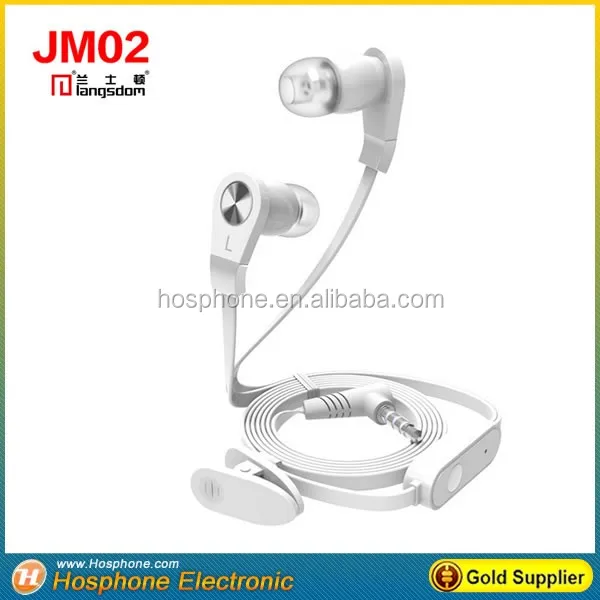 Langstom JM02 super bass stereo flat cable headphone earphone with mic for MP3 computer iphone Samsung mobile phone