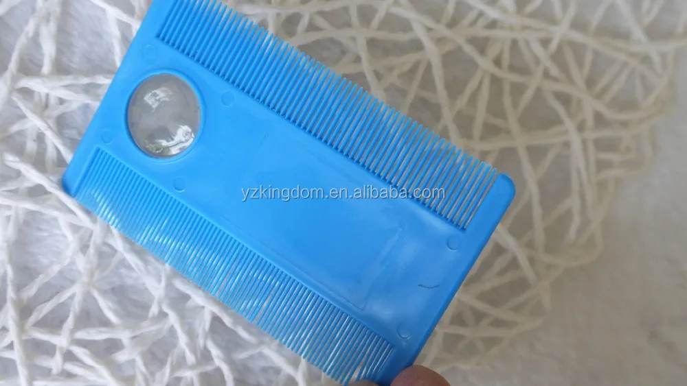 Wholesale Double Sided Plastic Coarse Fine Teeth Child Hair Lice Nit Flea Tick Louse Comb With Magnifier Len