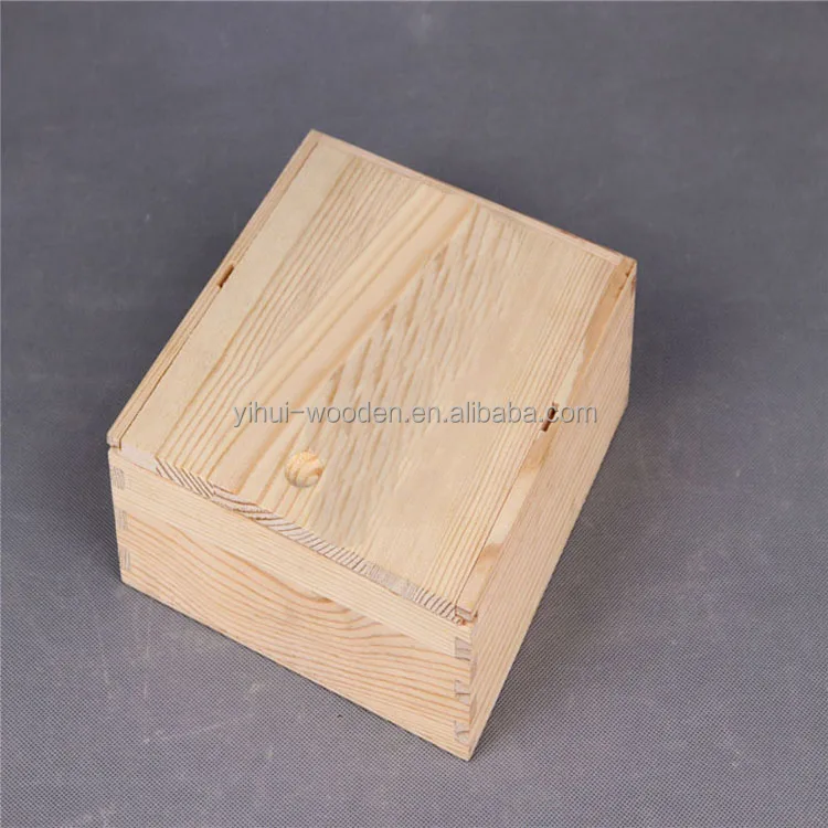 wholesale unfinished custom wooden tea box with sliding lid