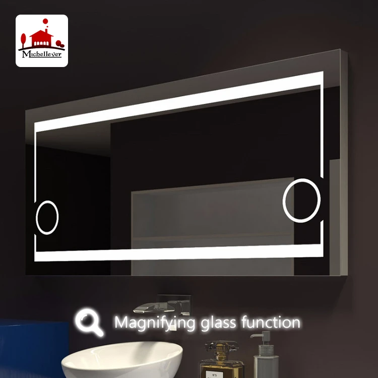 
20x 30 x magnifying mirror with light Bathroom Accessory Led Mirror With Magnifier And Demister Pad 