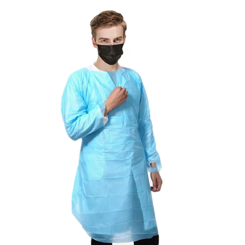 
Disposable Surgical CPE Gown With Thumb Loop gown with thumb up Blue Cpe Gown/disposable 