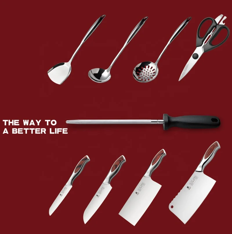 kitchen cutlery knife and tools set