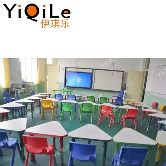 Small triangular plastic table children furniture classroom tables