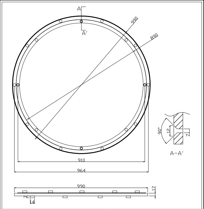 
40 inch aluminum lazy susan bearing 