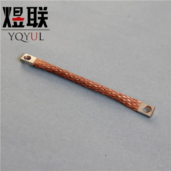 OEM copper stranded flexible connector round grounding earthing jumper