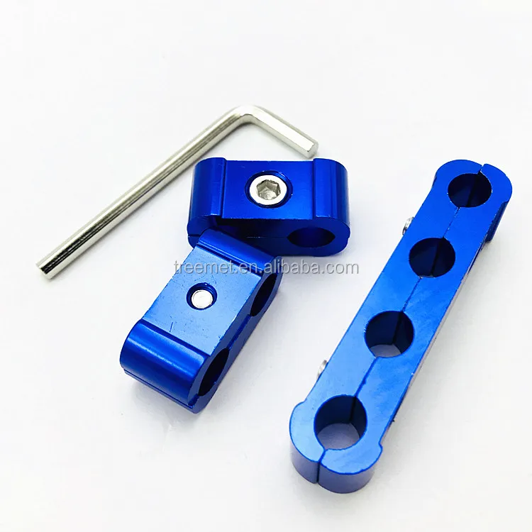 3PC NEO CHROME ENGINE SPARK PLUG WIRE SEPARATOR DIVIDER CLAMP KIT 8MM 9MM 10MM