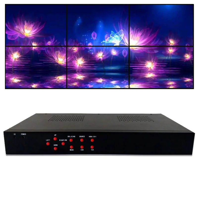 3x2 video wall controller hd-mi video wall processor hd-mi vga dvi input hd-mi output for diy vide wall system