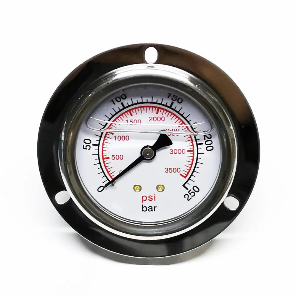 Манометры из нержавеющей стали с передним фланцем и задним креплением, 2,5 дюйма, Y63 316 бар/3500psi 1/4NPT/304l SS