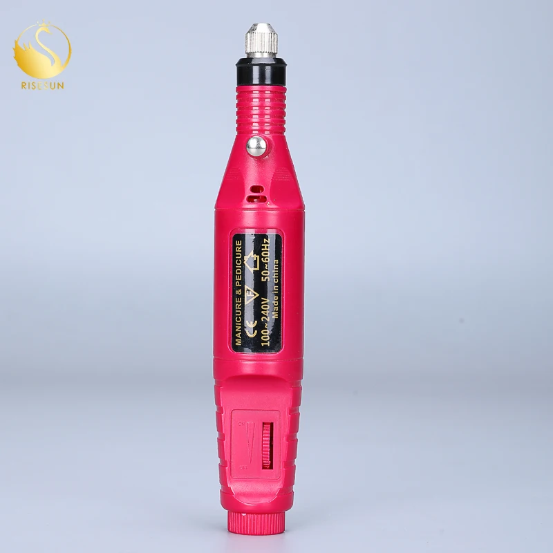 
RISESUN 2019 New Design Low Vibration EU US Plug 2.4mm 3.2mm Collet Manicure Machine strong Nail drill Pen 