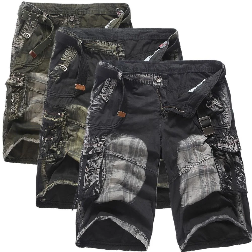 Good quality wholesale plain blank cotton men gym sport camo workout cargo pants shorts